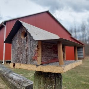 Finch Barn Wood Bird House hand made and functional